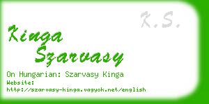 kinga szarvasy business card